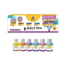 Akrilik Boya 6 X 25ml. Pastel Renkler Renk