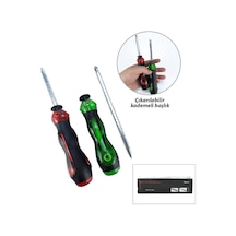 Lrd-155 Insulated Kademeli 2in1 Tornavida - Çift Taraflı Mıknatıslı Uç Silikon Saplı- 12'li Paket