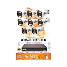 Fury 8 Li Sesli 6 Warm Led Gece Renkli Görüş Su Geçirmez Güvenlik Kamerası Seti 320gb