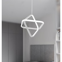 Tt316-by Tt Ayd. 2kare Modeli Beyaz Işık Mat Beyaz Led Avize Beyaz