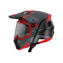 Axxis Wolf Ds Hydra Motosiklet Enduro Off-Road Turing Kask Mat Kırmızı Gri