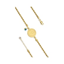 Fiyonk Kuyumculuk Yeni Çeyrekli 14 Ayar Altın Burgu Bileklik 001