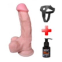 Lilitu Shop 18 Cm Belden Bağlamalı Realistik Dildo Penis Set
