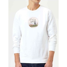 Eiffel Tower Paris Illustration Baskılı Beyaz Erkek Örme Sweat (528393413) Eiffel Tower Paris Illustration Baskılı Beyaz Erkek Örme Sweat (528393413)