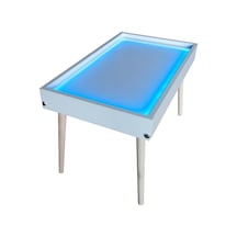 Damla Toys Montessori Ahşap Çocuk Işıklı Aktivite Oyun Masası Beyaz