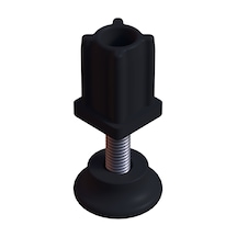 Cateksss 20x20 Mm Plastik Rotil Ayak - Profil Ayağı Tezgah Ayarlı Ayak Siyah - 36 Lı Paket