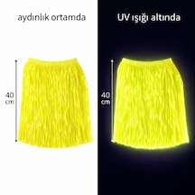 Neon Sarı Hawaii Parti Eteği 40 Cm 5615