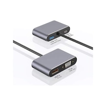 Type-c Hub Dönüştürücü Kablo Hdmı Vga Usb 3.0 Type-c 87w Çoklayıcı