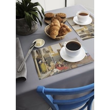 Dekoratif Baskılı Keçe Amerikan Servisi, Supla 2'Li Servis Takım  -347 Çok Renkli