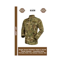 Grey Cat Single Sword Outdoor Kadın & Erkek Taktik Gömlek Kamuflaj Renk Yürüyüş Üstü Cep Detaylı Unisex Üst Çok Renkli