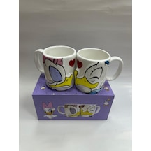 Donald Ve Daisy Duck 2'li Öpüşen Çift Kupa Bardak Seti