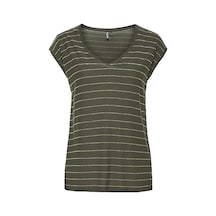 Only Pieces 17078572 Genis Yaka Kolsuz Kadin Body - Haki Haki