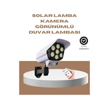 Hubrendy Kargo Güneş Enerjili Led Lamba + Güvenlik Kamerası Görünümlü 5-8 M Hareket Algılamalı, Bey