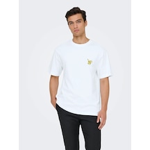 Only & Sons Pokemon Life Erkek Beyaz Tişört 22037659-bwy
