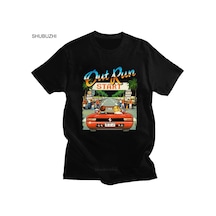 Shubuzhi Japon Arcade Out Run T-shirt Erkek Vintage 80s Kısa Kollu Pamuk T-shirtblack Black