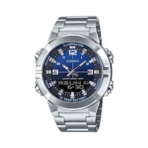 Casio Amw-870da-2a1vdf Quartz Çelik Gri Mavi Kadran 44 Mm Erkek Kol Saati
