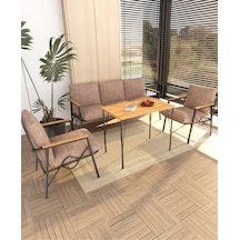 Doruk Home Balkon, Bahçe, Cafe, Metal Koltuk Takımı, Bahçe Mobilyası , Oturma Grubu, 3+1+1+masa Cappuccino