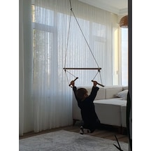 Trapez Ahşap Duyusal Salıncak 8mm İp 100kg Taşır Set Çocuk Aktivite Jimnastik Gelişim Salıncağı