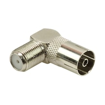 F Konnektör Dişi / 60 Ohm Dişi L Tip Çevirici Powermaster