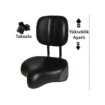 Proride Arkalıklı Scooter Ve Bisiklet İçin Yükseklik Ayarlı Geniş Sele Siyah - Turuncu