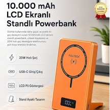 10.000mah Lcd Ekranlı Standlı Powerbank ,20w Hızlı Şarj, Usb-c Giriş/çıkış, Telefon Tutuculu Taşınabilir Şarj Cihazı-1659 Siyah