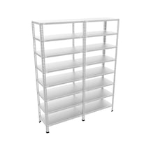 Raf Burada  8 Katlı Duble Galvaniz Çelik Raf - Depo, Arşiv, Kiler, Dosya, Market Rafı-31x60x300 cm- 0.70 mm