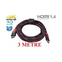 3 Metre Hdmi Kablosu Görüntü Ses 4K 1080P 3D PS3 PS4 LCD Altın