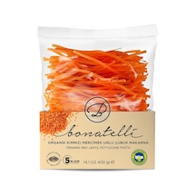 Bonatelli Organik Kırmızı Mercimekli Çubuk Makarna 400 G - 8 Adet Tarı
