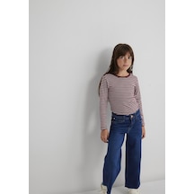 Mavi - Çizgili Basic Tişört 7610351-88614 Bordo