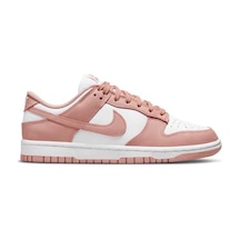 Nike Dunk Low Leather Unisex Sneaker Hakiki Deri Beyaz Pembe Spor Ayakkabı Beyaz - Pembe
