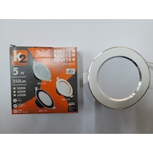 Kendal Kdl-112 Beyaz Işık Beyaz Kasa Krom Detaylı 5 Watt Led Spot 2 Adet Beyaz - Gümüş