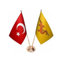 Masa Üstü Hun İmparatorluğu Bayrağı Türk Bayrağı İkili Pirinç Dir