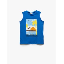 Koton Saks Erkek Çocuk Kolsuz T-shirt 5skb30008tk Saks