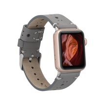 Apple Watch Uyumlu Deri Kordon 38-40-41mm Rst9-ba8 Gri Diğer