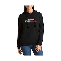 Pes 2020 S Baskılı Siyah Kadın Kapşonlu Sweatshirt