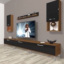 Decoraktiv Eko 270da Slm Krom Ayaklı Tv Ünitesi Tv Sehpası Ceviz - Siyah