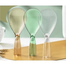 Dancemonkey Yapışmaz Pratik Pirinç Pilav Kaşığı Kepçesi Beyaz, Yumuşak Kenarlı Beyaz