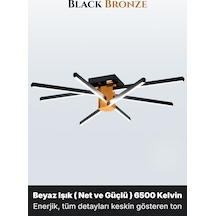 Nova 8 Bronz Led Tavan Avize Kumandalı Dim Edilebilir Aşağı Işık Beyaz Işık
