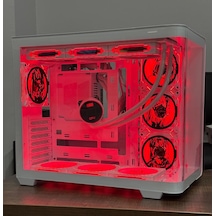Anime Karakterli 7 Argb Fanlı 360mm Sıvı Soğutmalı 750w 80+ Powerlı Beyaz Akvaryum Kasa