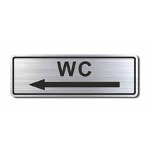 Wc Sol Yön Kapı Duvar Uyarı - Yönlendirme Levhası Gümüş Tabela (540572680)