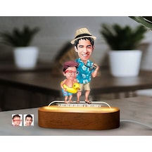 Bk Gift Kişiye Özel Baba-oğul Karikatürlü Dekoratif 3d Biblo Led Işıklı Gece Lambası-11, Babaya Hediye, Babalar Günü Hediyeleri Kobitmeyen138263 Bk Gi