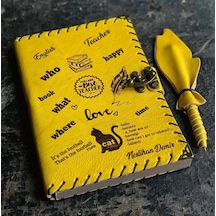 İngilizce Öğretmenine İsme Özel Deri Defter