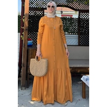 Süreyya Gömlek Elbise Hardal Sarısı Normal