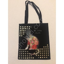 Baskılı Kumaş Çanta 35X40Cm Ck-028 Kırmızı - Siyah