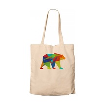 Bear Color Mozaik Krem Kanvas Bez Çanta Krem