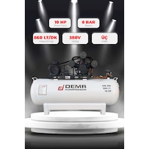 Demr Kompresör Pistonlu 500 LT 3 Kafa 8 Bar 10 HP IDM390 Hava Kompresörü