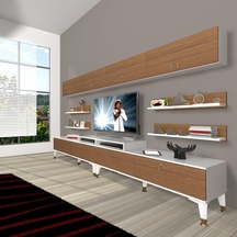 Decoraktiv Ekoflex 360y Mdf Gold Tv Ünitesi Tv Sehpası Beyaz - Ceviz
