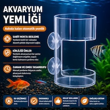 Akvaryum Yemleme Halkası Vantuzlu Akrilik Balık Yemliği Yem Dağılmasını Önleyen Yem Besleme Aparatı