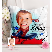 Kişiye Özel Erkek Çocuk Karikatürlü Saten Yastık - 1