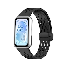 Air Loop Huawei Band 11/11 Pro İle Uyumlu Kordon Delikli Tasarım Manyetik Tokalı Huawei Band 11 Kordon Terletmeyen Yumuşak Silikonlu Nefes Alabilen Huawei Band 11 Pro Kordonu Çok Renkli